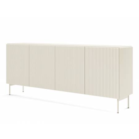 Komoda ryflowana kaszmir 195 cm 4-drzwiowa MIGEL